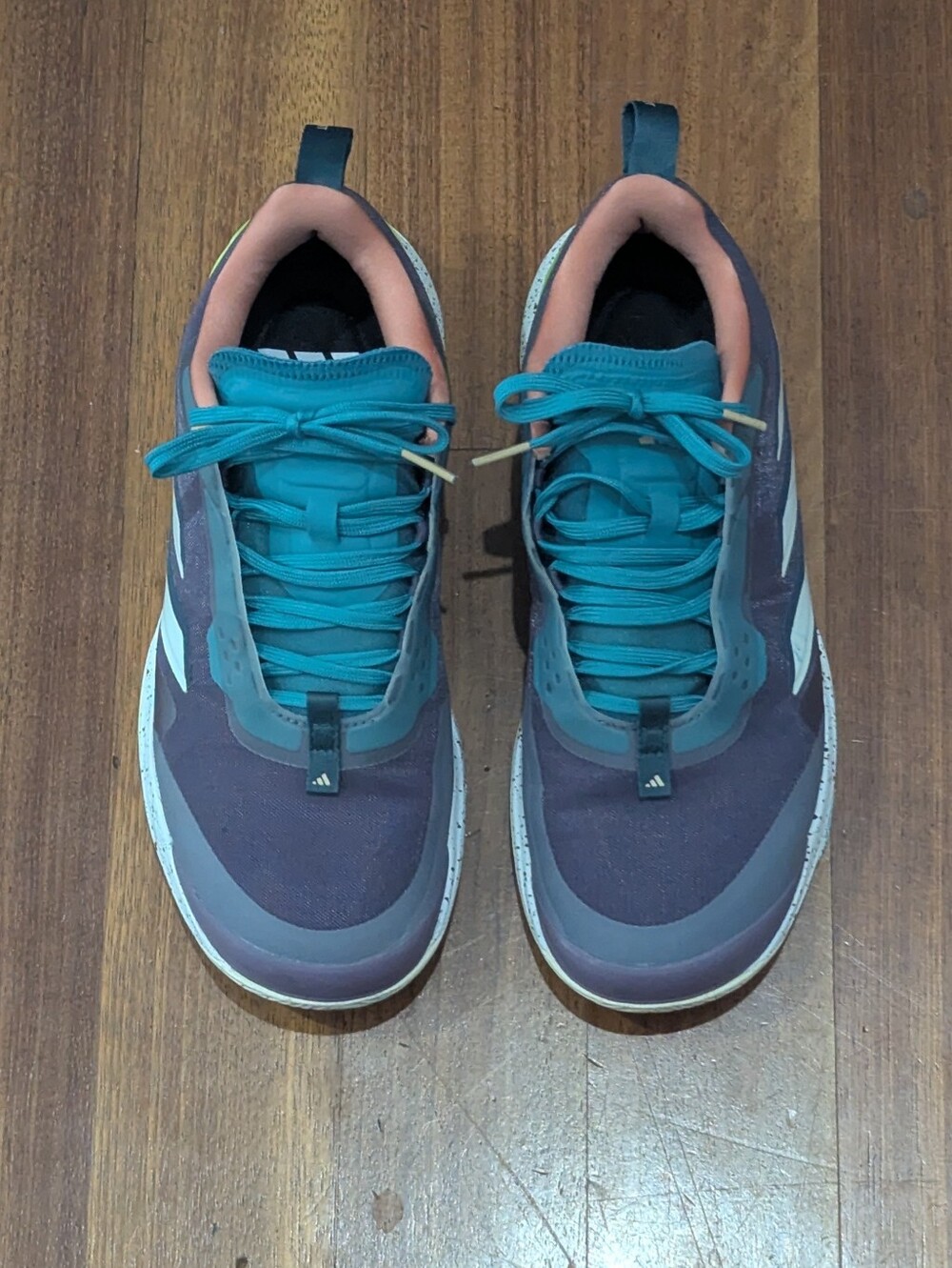 Adidas Ladies Avacourt Tennis Shoes-size 8, Shadow, Violet & Lime, Gently Used